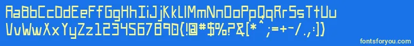 Uasquare Font – Yellow Fonts on Blue Background
