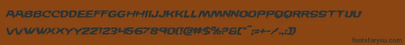 Wickermanexpandital-Schriftart – Schwarze Schriften auf braunem Hintergrund