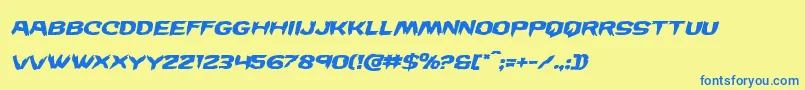 Wickermanexpandital Font – Blue Fonts on Yellow Background