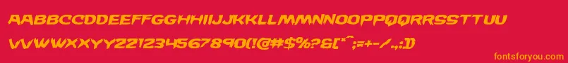 Wickermanexpandital Font – Orange Fonts on Red Background