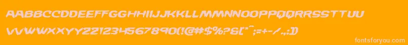 Шрифт Wickermanexpandital – розовые шрифты на оранжевом фоне