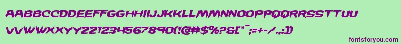 フォントWickermanexpandital – 緑の背景に紫のフォント