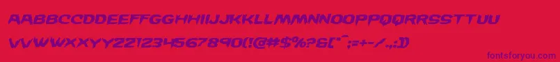 Wickermanexpandital Font – Purple Fonts on Red Background