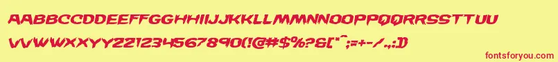 Wickermanexpandital Font – Red Fonts on Yellow Background