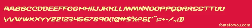 Wickermanexpandital Font – Yellow Fonts on Red Background