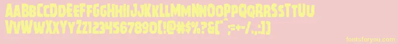 Weitere Informationen zur Howlinmadcond-Schriftart Howlinmadcond-Schriftart – Gelbe Schriften auf rosa Hintergrund
