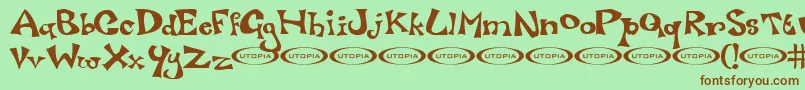 Luxo Font – Brown Fonts on Green Background