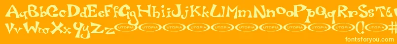 Luxo Font – Yellow Fonts on Orange Background
