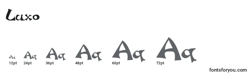 Размеры шрифта Luxo