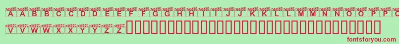 KrAction Font – Red Fonts on Green Background