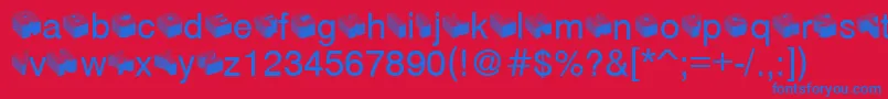 Modular-Schriftart – Blaue Schriften auf rotem Hintergrund
