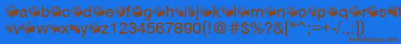 Modular-fontti – ruskeat fontit sinisellä taustalla