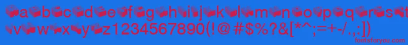Modular-fontti – punaiset fontit sinisellä taustalla