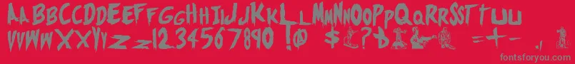 MonstersAttack1937-Schriftart – Graue Schriften auf rotem Hintergrund