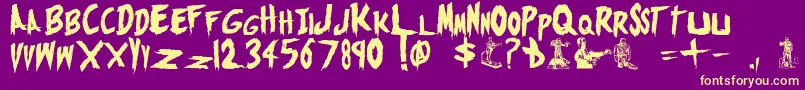 MonstersAttack1937 Font – Yellow Fonts on Purple Background