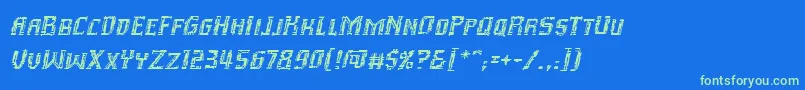 InhumanbbItal Font – Green Fonts on Blue Background