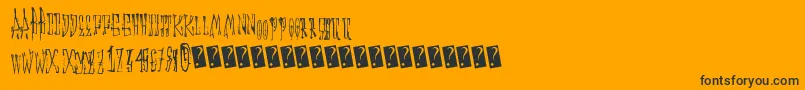 Animalcracker-Schriftart – Schwarze Schriften auf orangefarbenem Hintergrund