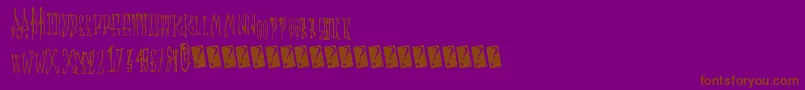 Animalcracker-Schriftart – Braune Schriften auf violettem Hintergrund