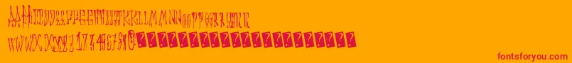 フォントAnimalcracker – オレンジの背景に赤い文字