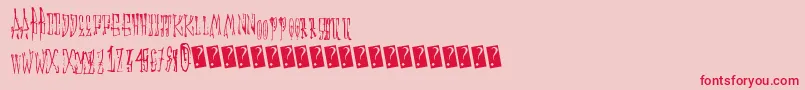フォントAnimalcracker – ピンクの背景に赤い文字
