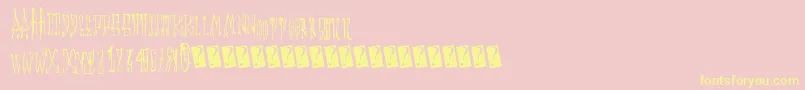 Animalcracker-Schriftart – Gelbe Schriften auf rosa Hintergrund