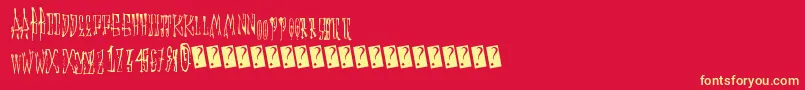 フォントAnimalcracker – 黄色の文字、赤い背景