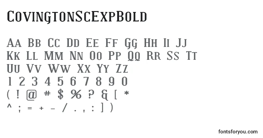 Fuente CovingtonScExpBold - alfabeto, números, caracteres especiales