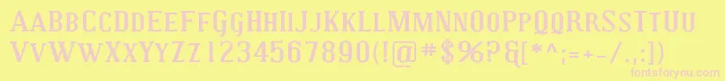 CovingtonScExpBold Font – Pink Fonts on Yellow Background