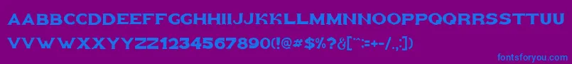 Goldfather-Schriftart – Blaue Schriften auf violettem Hintergrund