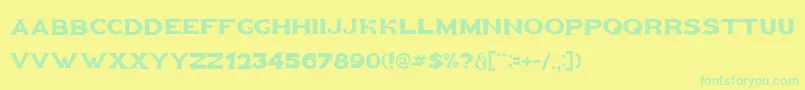 Goldfather Font – Green Fonts on Yellow Background