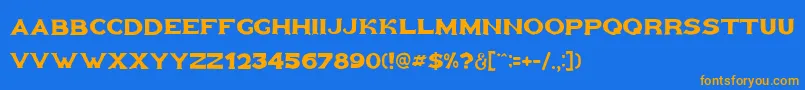 Goldfather Font – Orange Fonts on Blue Background