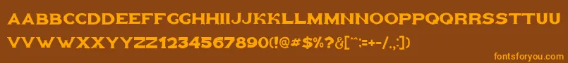 Goldfather Font – Orange Fonts on Brown Background