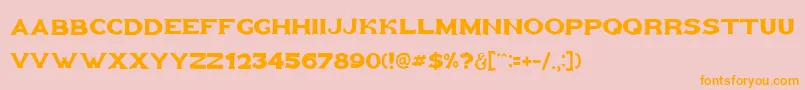 Goldfather Font – Orange Fonts on Pink Background