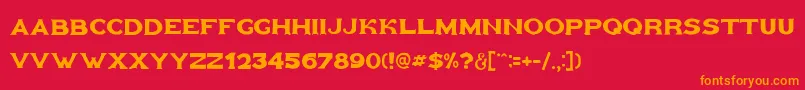Goldfather Font – Orange Fonts on Red Background