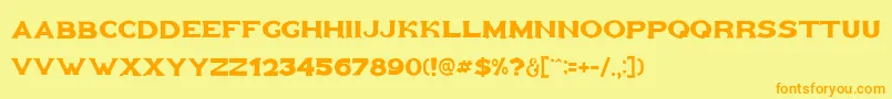 Goldfather Font – Orange Fonts on Yellow Background