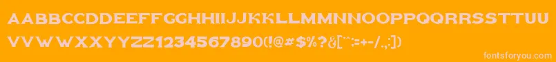 Goldfather-fontti – vaaleanpunaiset fontit oranssilla taustalla