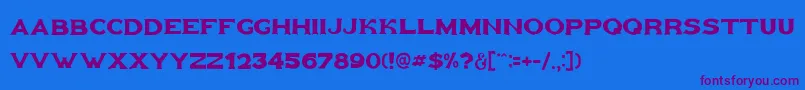 Goldfather-Schriftart – Violette Schriften auf blauem Hintergrund