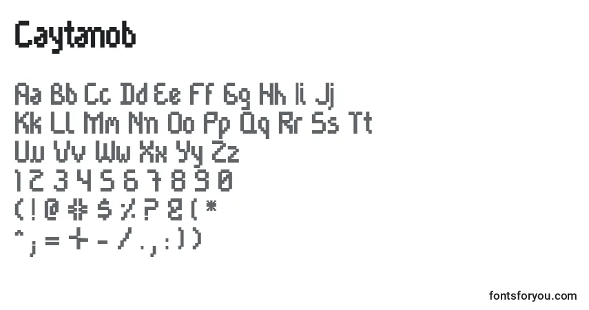 Шрифт Caytanob – алфавит, цифры, специальные символы