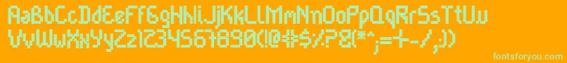 Caytanob Font – Green Fonts on Orange Background