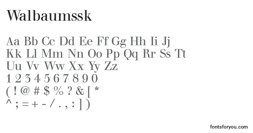 A fonte Walbaumssk – alfabeto, números, caracteres especiais