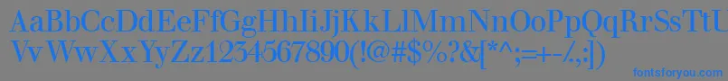 フォントWalbaumssk – 灰色の背景に青い文字