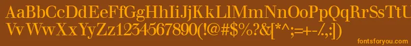 Walbaumssk Font – Orange Fonts on Brown Background