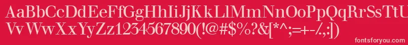 Walbaumssk Font – Pink Fonts on Red Background