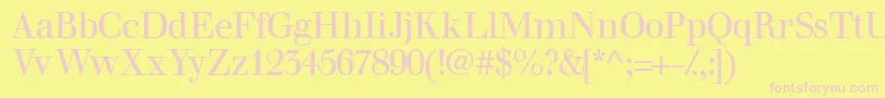 Walbaumssk Font – Pink Fonts on Yellow Background