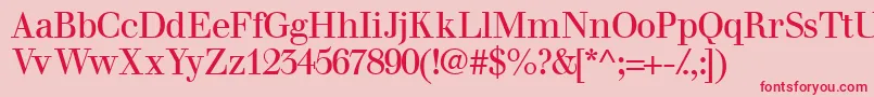 フォントWalbaumssk – ピンクの背景に赤い文字