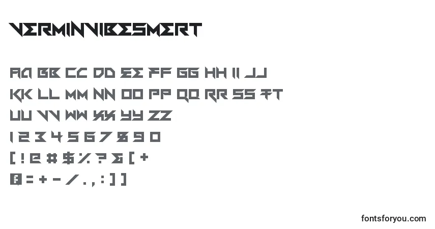 Schriftart VerminVibesMert – Alphabet, Zahlen, spezielle Symbole