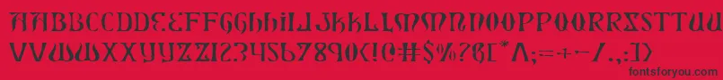 フォントXiphosel – 赤い背景に黒い文字