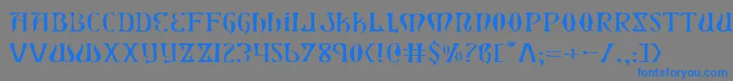 フォントXiphosel – 灰色の背景に青い文字