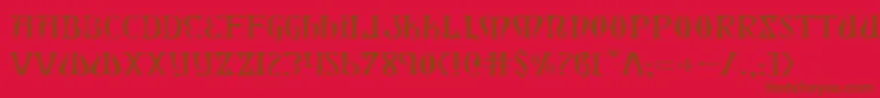 Xiphosel-Schriftart – Braune Schriften auf rotem Hintergrund