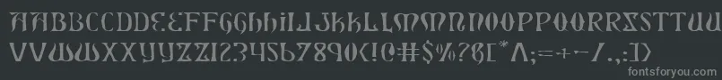 フォントXiphosel – 黒い背景に灰色の文字